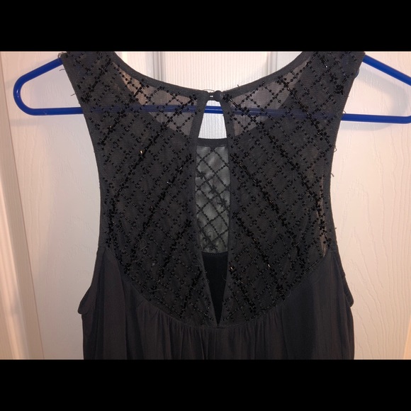 Gray cocktail / mini dress with rhinestones - Picture 4 of 5